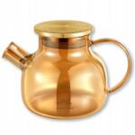 Wilmax England Üveg teáskanna, főzhető, szűrővel, arany, 950ML Wilmax (Dzbanek do herbaty 950ml złoty WL-888810003/A)