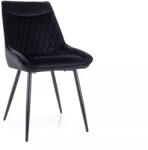 SIGNAL MEBLE Agat Velvet Luxus Étkezőszék Fekete Bársony Steppelt (SIG-AGATVCC) - prodis