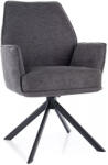 SIGNAL MEBLE Hugo Brego Forgó Étkezőszék Sötétszürke Szövet Fekete Vázzal (SIG-HUGOBRCCSZ) - prodis