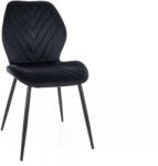 SIGNAL MEBLE Mike Velvet Fekete Bársony Étkezőszék V-mintás Kárpitozással (SIG-MIKEVCC)