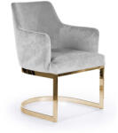 ATREVE Porto Luxus Kárpitozott Fotel Szürke Bársony Arany Vázzal (ATE-PORTCHSTGR1XXXP)