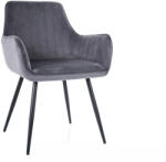 SIGNAL MEBLE Apple Velvet Bársony Étkezőszék Szürke Fekete Fém Vázzal (SIG-APPLEVCSZ)