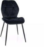 SIGNAL MEBLE Rick Velvet Geometrikus Bársony Étkezőszék Fekete (SIG-RICKVCC)