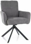 SIGNAL MEBLE Basil Vardo Forgó Szék Szürke Szövet Fekete Fém Vázzal Auto-Return Funkcióval (SIG-BASILVACSZ)