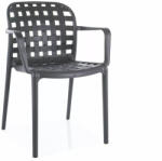 SIGNAL MEBLE Strip II Rácsos PP Műanyag Szék Szürke Egymásba Rakható (SIG-STRIPIISZ)