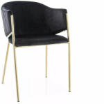 SIGNAL MEBLE Bono Velvet Luxus Bársony Étkezőszék Fekete-Arany Fém Vázzal (SIG-BONOVZLC)