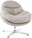 SIGNAL MEBLE Peggie Luxus Forgó Fotel Szövet Szürke-Bézs Króm 360° (SIG-PEGGIESZ)