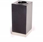  Modern gránit váza sírra fekete alapon ezüst acél 31cm