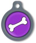 Blucky Bone Purple Dog Tag medium - falatozoo