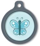 Blucky Butterfly Turquoise Blue Dog Tag large - falatozoo
