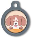 Blucky Happy Pup Pastel Orange Dog Tag medium