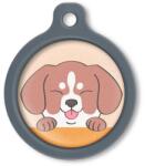 Blucky Happy Pup Pastel Orange Dog Tag large - falatozoo