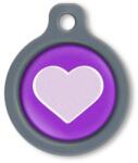 Blucky Heart Purple Dog Tag medium - falatozoo