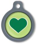 Blucky Heart Lime Green Dog Tag medium
