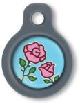 Blucky Blooming Rose Turquoise Blue Dog Tag small - falatozoo