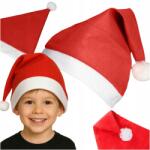  Mikulás sapka pomponnal Karácsonyi piros filc jelmez