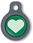 Blucky Heart Dark Green Dog Tag small