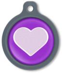 Blucky Heart Purple Dog Tag large