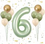  Lufik 6-os szám születésnapra évfordulóra zöld 101cm 11 db-os szett
