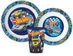  Hot Wheels Blue Fire étkészlet, micro műanyag szett pohárral 260 ml (JVL11167) - kidsfashion