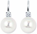 White & Black Igazgyöngy Classic gyémánt fülbevaló - 7, 5-8mm - kapcsos - akoya (AU14242)