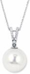 White & Black Igazgyöngy medál gyémántokkal - édesvízi - 9, 2mm (AU14241)