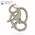 Matchstick Monkey Mini szenzoros szilikon rágóka fogkefével, szürke (0659436975590)