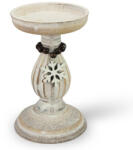  Vintage fehér gyertyatartó fából 10, 5x16, 5cm - esküvői és kerti parti dekorációhoz