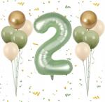  Lufik 2-es szám születésnapra évfordulóra zöld 101cm 11 db-os szett