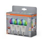OSRAM 3 Becuri LED RGB inteligente SMART+ Matter over WiFi Classic Multicolour A , E27, 9W (60W), 806 lm, lumina alba si color (2700-6500K) (000004099854529801)