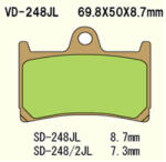 Wesrah VD-248JL (FA380 FA252) Első fékbetét Wesrah Futómű és fék alkatrészek Fékbetét (tárcsafék)