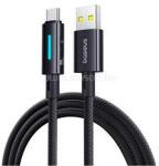 Baseus adatkábel (USB - Type-C, 2.4A, 100W, PD gyorstöltő, 100cm, cipőfűző, törésgátló, LED kijelző) FEKETE (P10379002121-00) (P10379002121-00) - mysoft