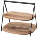 EH Excellent Houseware Excellent Houseware kétszintes tálalóállvány, fa, 27x25x25 cm, barna (210001650)
