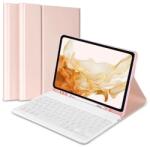  Tok álló bőr hatású (FLIP bluetooth billentyűzet asztali tartó funkció QWERTY angol nyelvű) Samsung Galaxy Tab A8 10.5 LTE (2021) rózsaszín (GP-126365)
