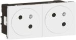 Legrand Priza dubla Legrand Mosaic Surface Link 45deg cu impamantare alb design modern (99421)