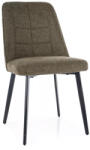 SIGNAL MEBLE Aldo Brego Olívazöld Szövet Étkezőszék Fekete Fém Vázzal