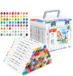 Deli Set 80 markere sketching varf dublu rotund Deli DLE70803-12, cutie plastic (DLE70803-80)