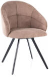 SIGNAL MEBLE Capri Vardo Forgó Étkezőszék Sötét Bézs Szövet Fekete Fém Vázzal (CAPRIVACCBE)