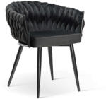 ATREVE Modern Bársony Étkezőszék - Fekete (ROSACHXXBCKBCKI)