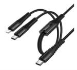hoco. X123 töltőkábel 2in1 USB-C - USB-C/lightning 100cm fekete (X123_2IN1) (X123_2IN1)