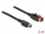 Delock PoweredUSB kábel apa 24 V > Mini-DIN 3 tűs apa 3 m, POS nyomtatókhoz és csatlakozókhoz (85947) (85947) - aqua