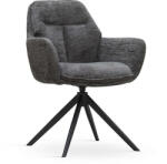 ATREVE Modern Forgószék - Szürke/Fekete Szövet - Fém Talp (SALICHXXGEYBCKI)