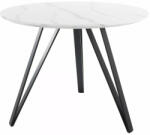 SIGNAL MEBLE Tetis Kerek Étkezőasztal Márvány Hatású MDF Fehér-Fekete (TETISBC100)
