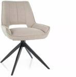 SIGNAL MEBLE Tello Bjorn Forgó Étkezőszék Világos Bézs Szövet Fekete Fém Vázzal