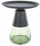 Signal Tiffany Modern Kerek Fém-Üveg Dohányzóasztal Matt Fekete-Zöld (TIFFANYACZFI50)