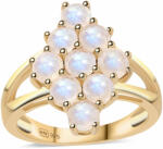  Arannyal Bevont Ezüst Gyűrű " AA" Osztályú Szivárvány Holdkővel, ROS469/57