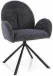 SIGNAL MEBLE Planet Raven Forgó Étkezőszék Sötétszürke Szövet Fekete Vázzal (PLANETRCCSZ)