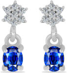  Ezüst Fülbevaló Ausztrál Kék Zafírral és Fehér Topázzal, Y59452