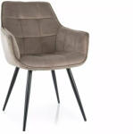 SIGNAL MEBLE Lilia Velvet Bársony Étkezőszék Sötét Bézs Fém Vázzal