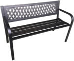 Akord Kalia Fém-Műanyag Kerti Pad Fekete Rácsos Háttámlával